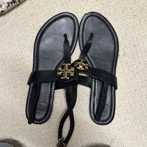 Black leather Tory Burch sandals